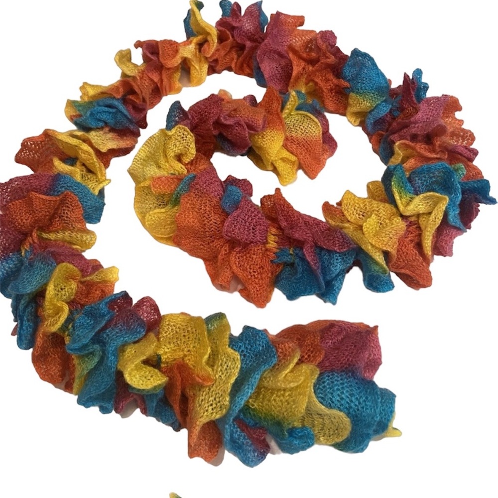 RAINBOW KNITTED SCARF -OS
